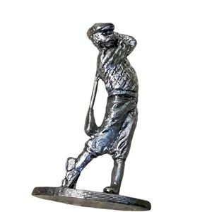 NWOB‎ Brass Male Golfer Sculpture Figurine Statue Home Office Desk Art Decor